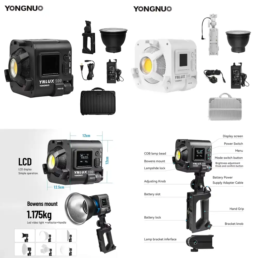 Photography Lighting Handheld - YONGNUO YNLUX100 100W 3200K-5600K Compacte Handheld