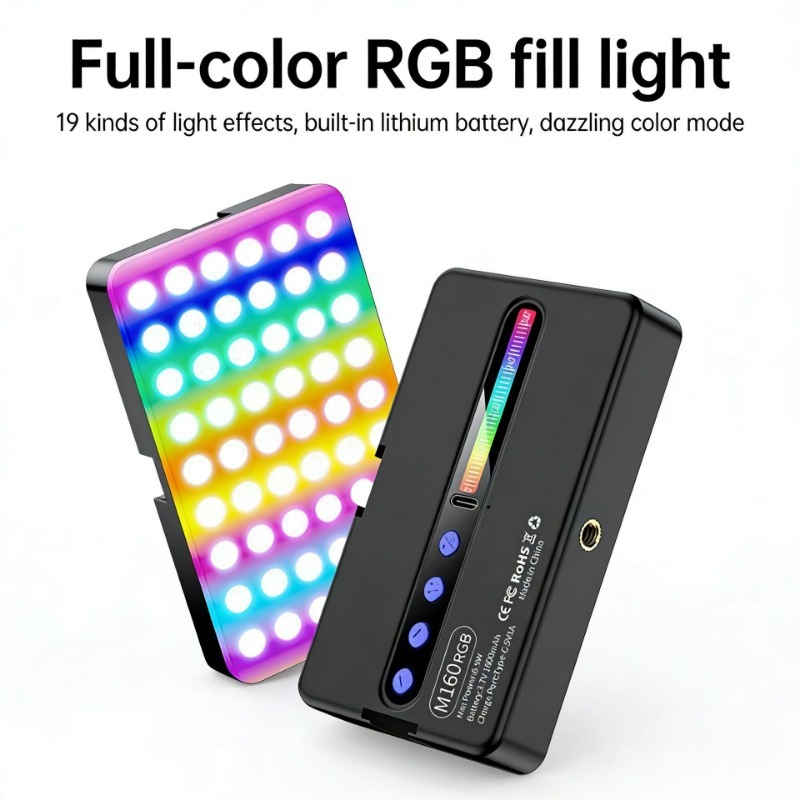 Photography Mobile Lighting - Draagbaar fotografie-pocketvullicht, volledig gekleurd LED-zelfie-licht voor