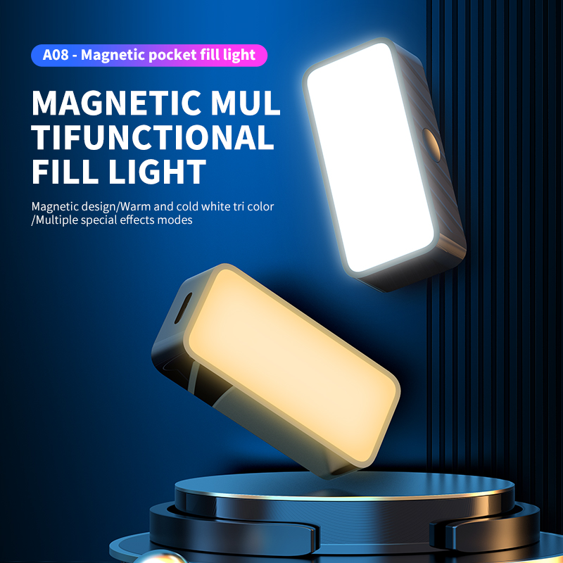 Photography Lighting Description - Magnetisch draagbaar mini-selfie-invullicht Verstelbare verlichting Oplaadbaar