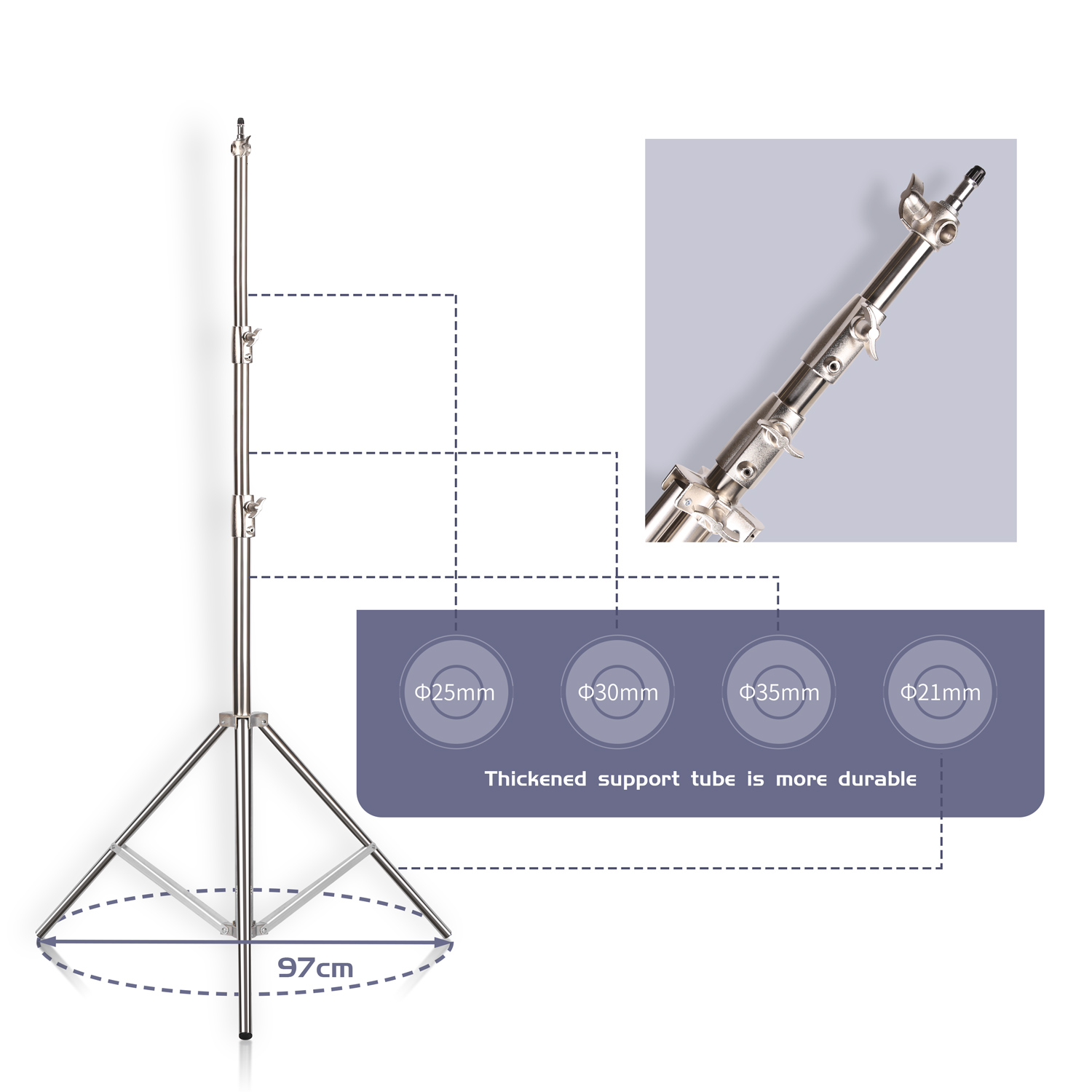 SH 2,8 m roestvrijstalen licht - Photography Lighting Description recensie en prijs