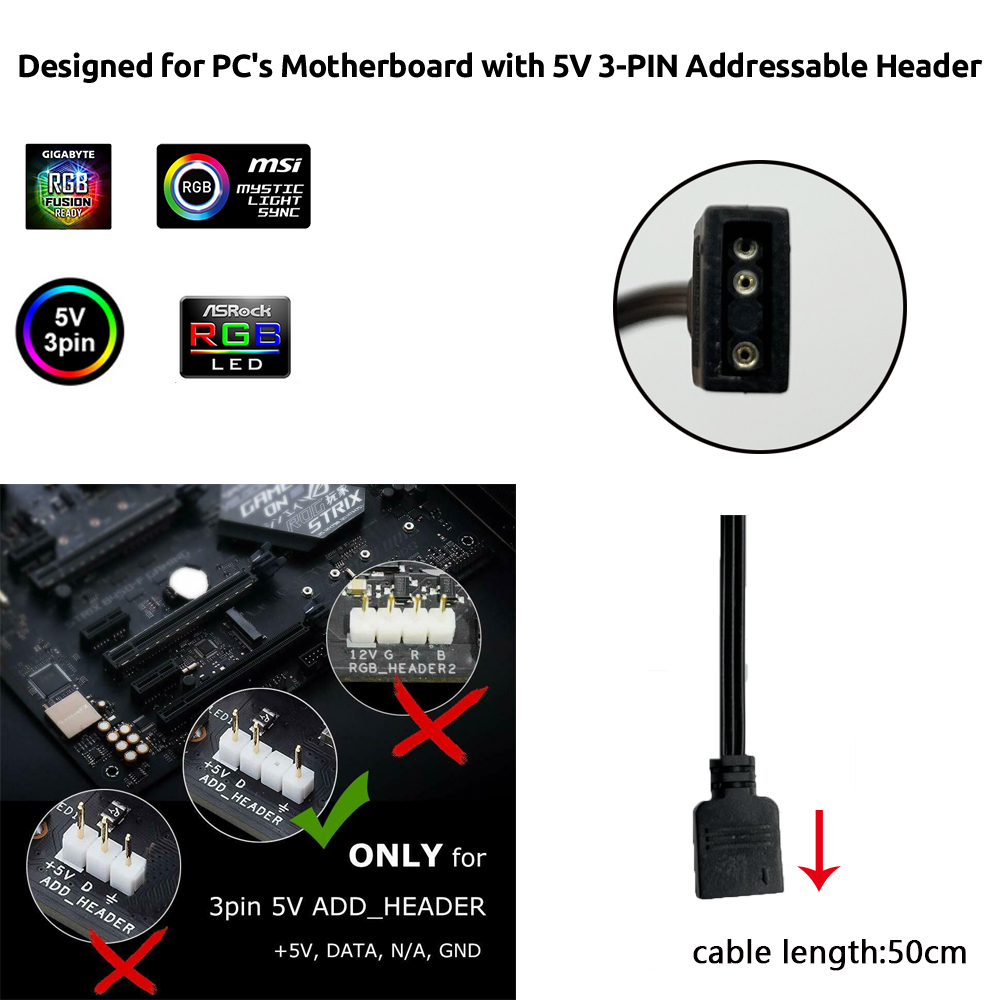 5V ARGB 3-pins header voor Asu - Photography Lighting Game recensie en prijs